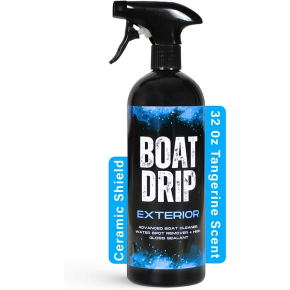 Boat Drip Exterior Cleaner, All Purpose Boat Cleaner with SiO Ceramic Sealant, Tangerine Scent - Effective Water Spot & Boat Upholstery Cleaner & Protectant, Yachts, Marrine Vessels and more - 32oz