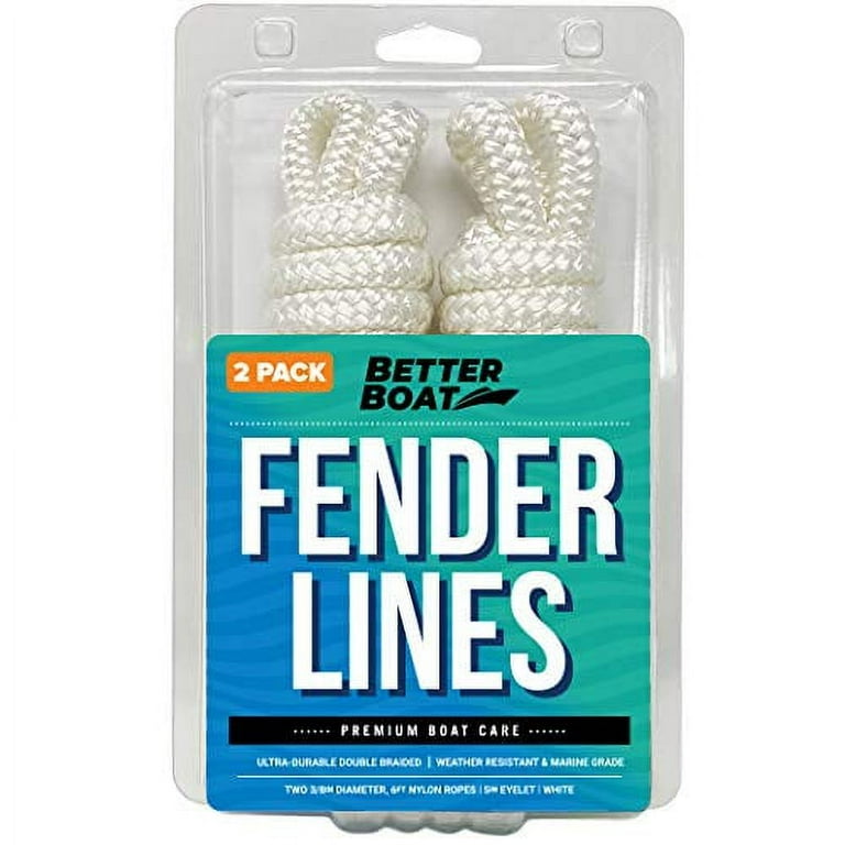 Boat Fender Lines for Boat Bumper Fender Boat Lines Hangers Bag Buoy Marine  Rope for Boats or Dock Line Jet Ski Mooring or Small Boating Docking Double  Braided Nylon 6 Feet 3/8