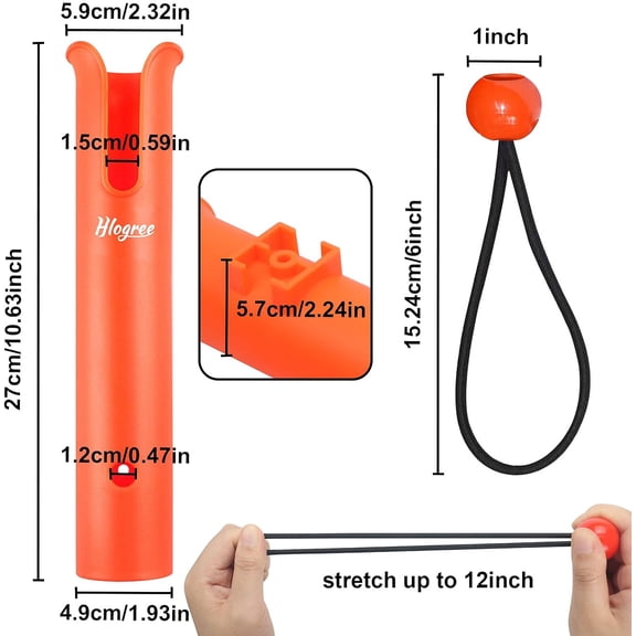 Boat Fishing Rod Holder with Bungee Cords, 4/6/8 Rod Storage for Kayak, Yacht, Cooler, and More