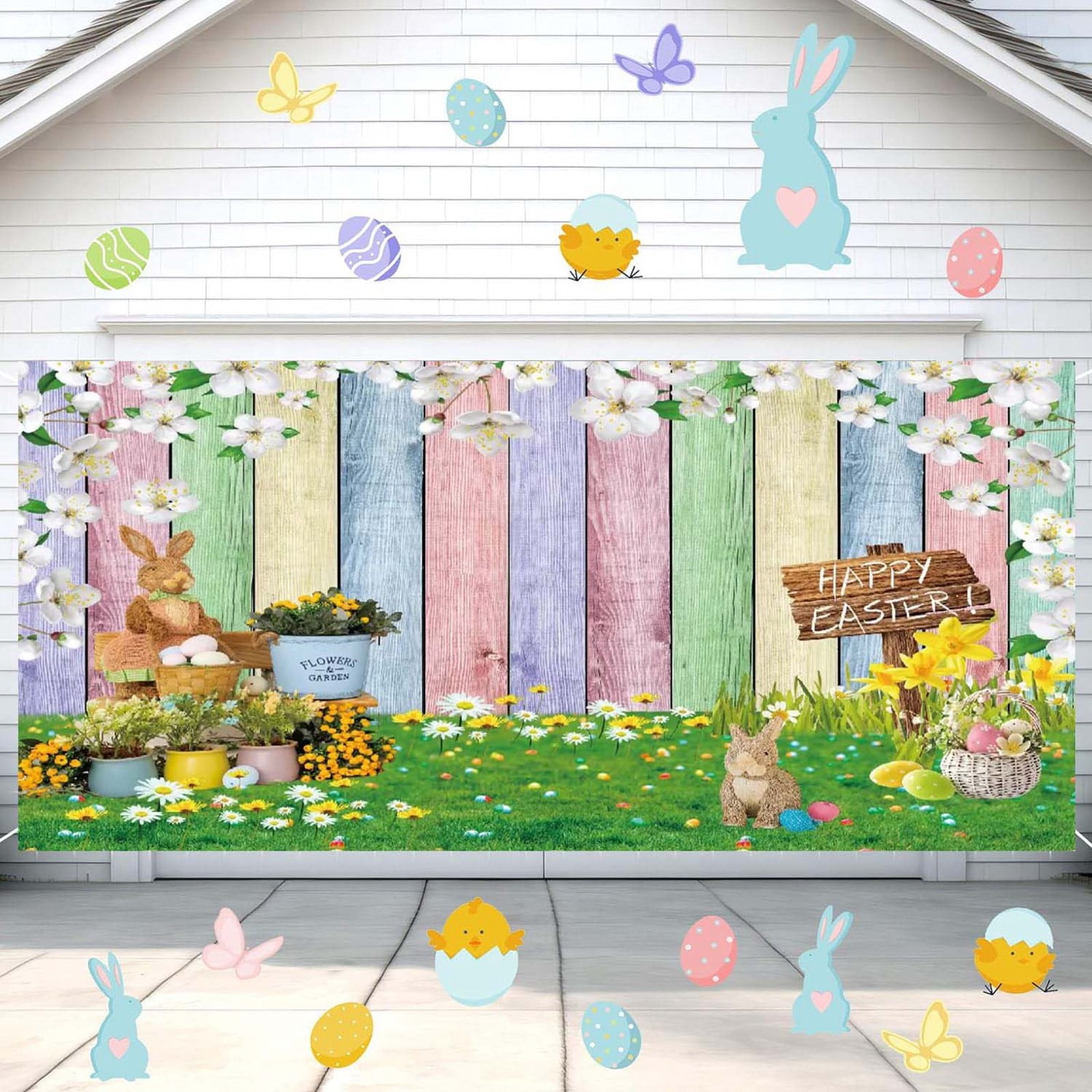 Boat Flag Easter Garage Door Decoration Easter Garage Door Banner Mural