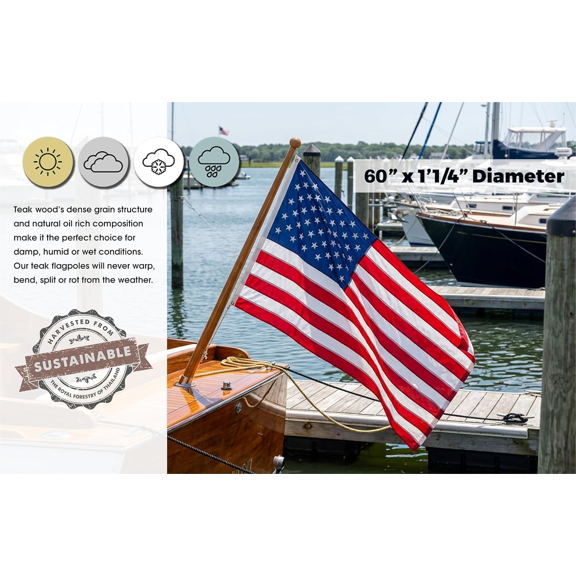 Boat Flag Pole, 60-Inch$$Watercraft