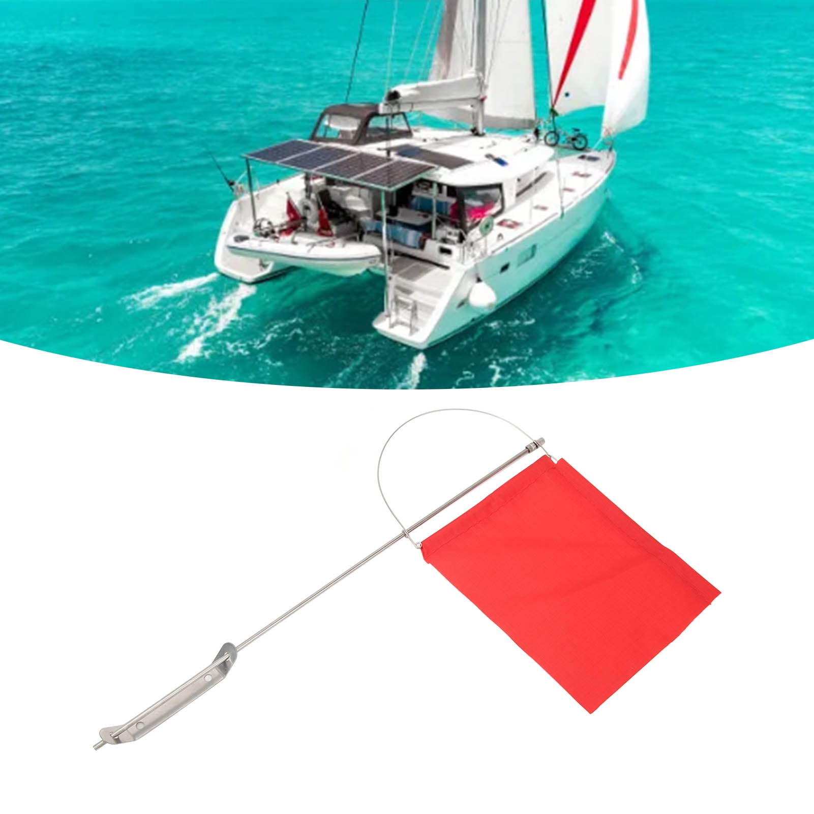 Boat Flag, Stainless Steel Polished Mast Water Ski Flag, Attractive