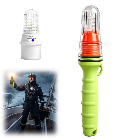 Boat Flares, 2026 Upgrade Electronic Marine Distress Flare, Waterproof Auto Light Control for Fishing Boats, Life Rafts & Marine Safety(Red, 1PC)