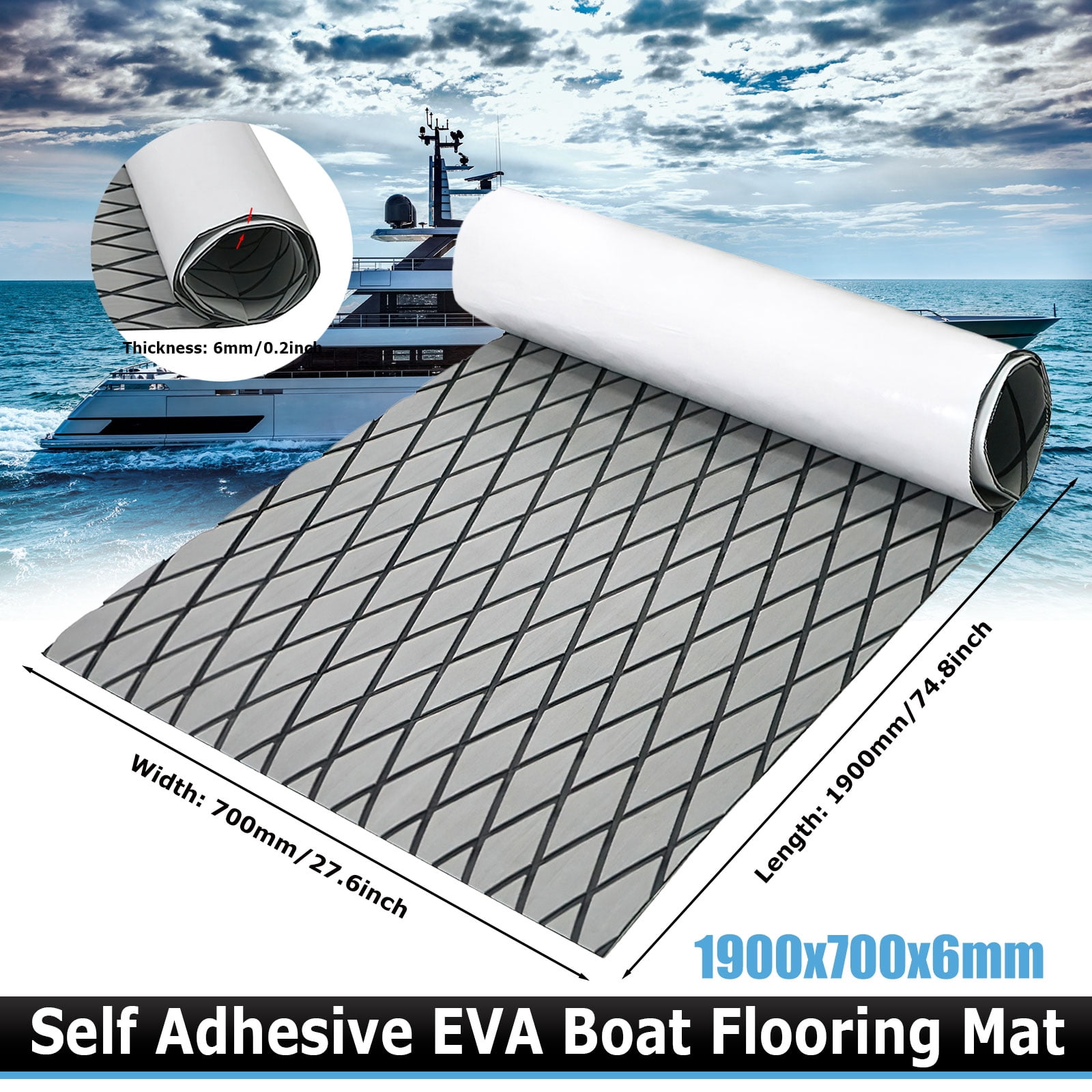 Boat Flooring EVA Foam Boat Decking Marine Mat Non-Slip Self-Adhesive ...