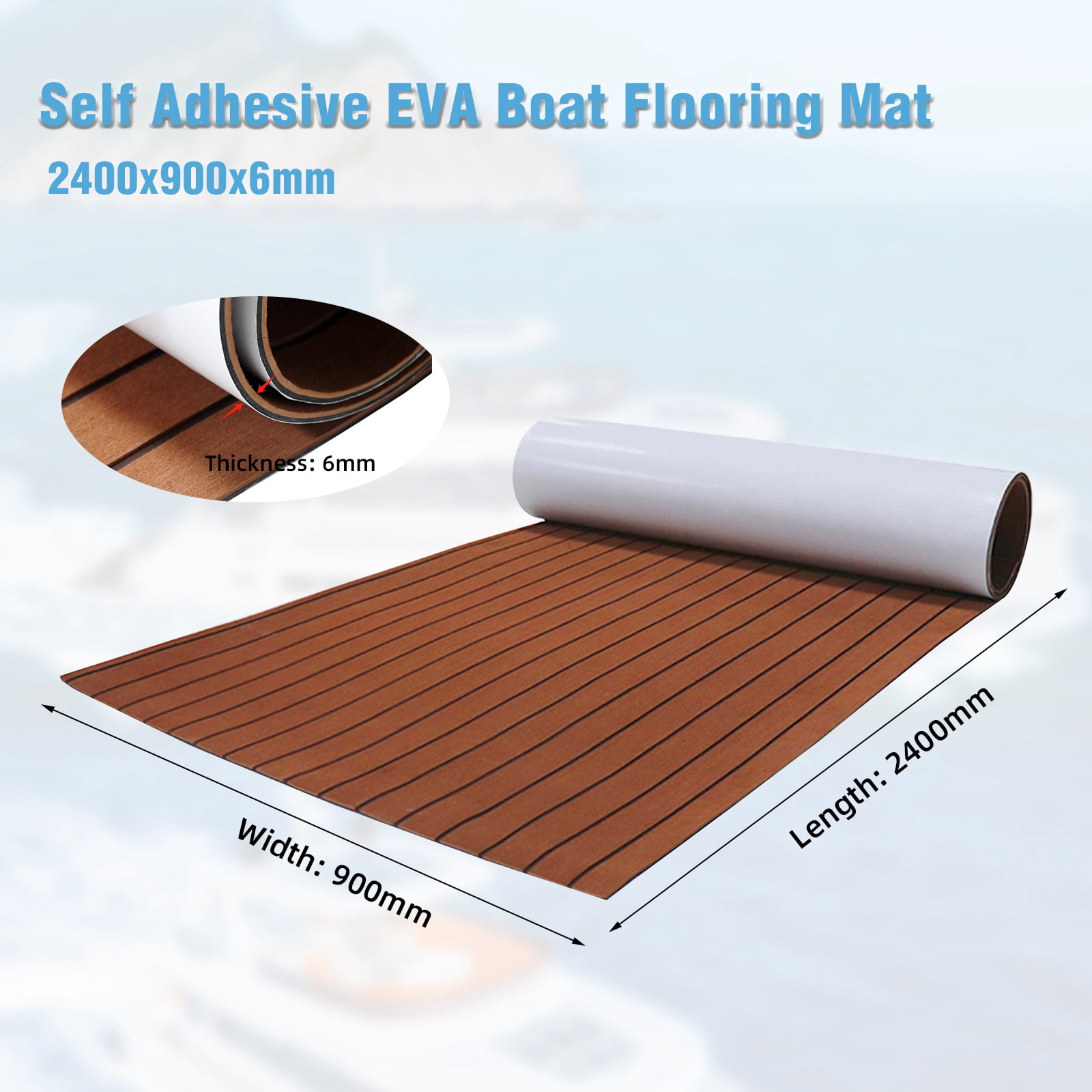 Boat Flooring EVA Foam Boat Decking Marine Mat Non-Slip Self-Adhesive ...