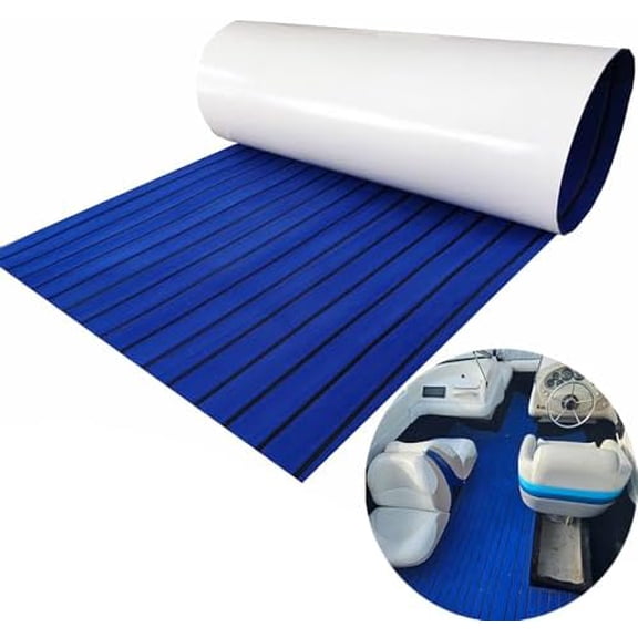 Boat Flooring EVA Foam Boat Floor Decking Sheet Self-Adhesive Non-Slip Boat Carpet Marine Deck Flooring Mat for Boats Yacht Swimming Platform RV Floor Kayak Surfboard Golf Cart 94.5" 35.4"
