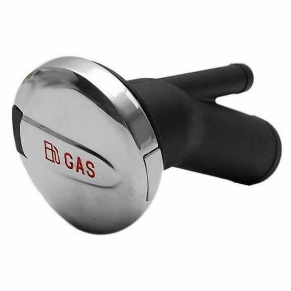 Boat Gas Deck Fill | Vented Angled 1 1/2 Inch Silver Black