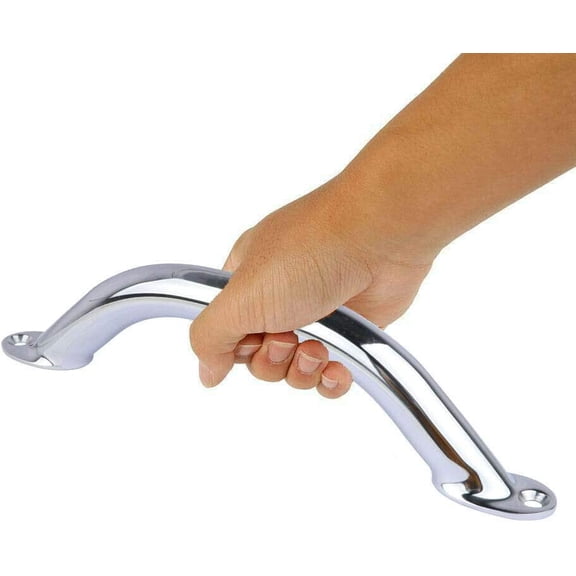 Boat Grab Handle, 9" Polished 316 Stainless Steel Handle Handrail, Round Tube Boat Grab Bar, Marine Grab Handle for Boats, Yachts, RV