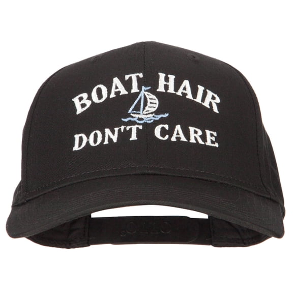 Boat Hair Don't Care Embroidered Solid Cotton Pro Cap - Black OSFM