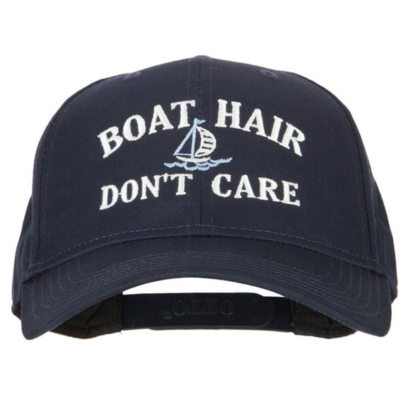 Boat Hair Don't Care Embroidered Solid Cotton Pro Cap - Navy OSFM