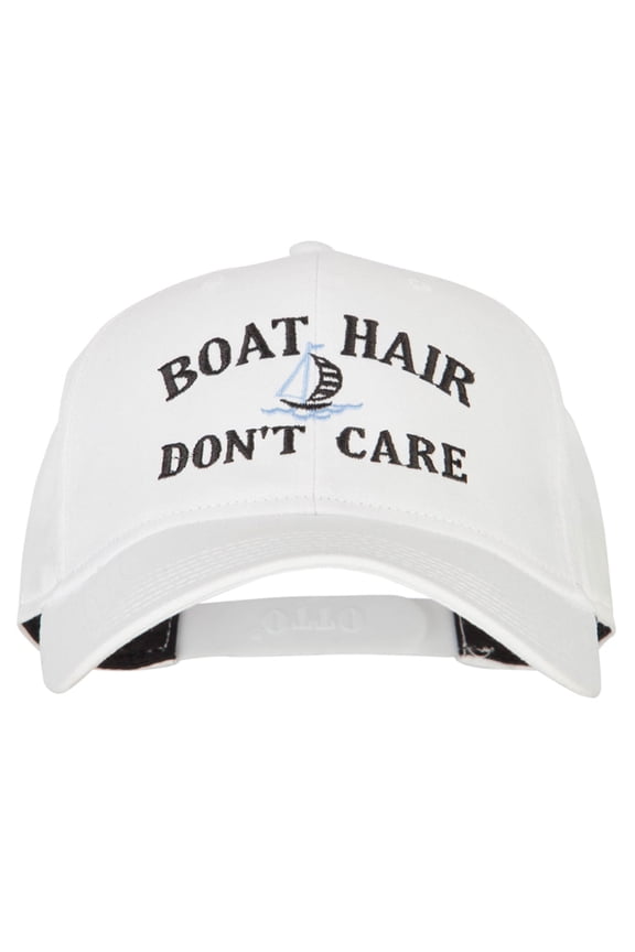 Boat Hair Don't Care Embroidered Solid Cotton Pro Cap - White OSFM