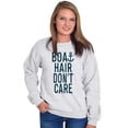 thumbnail image 1 of Boat Hair Don't Care Ocean Vibes Cute Women Crewneck Sweatshirt Brisco Brands 3X, 1 of 6