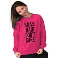 thumbnail image 1 of Boat Hair Don't Care Ocean Vibes Cute Women Crewneck Sweatshirt Brisco Brands M, 1 of 6