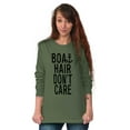 thumbnail image 1 of Boat Hair Don't Care Ocean Vibes Cute Women Plus Size Long Sleeve Graphic Tee Brisco Brands 2X, 1 of 5