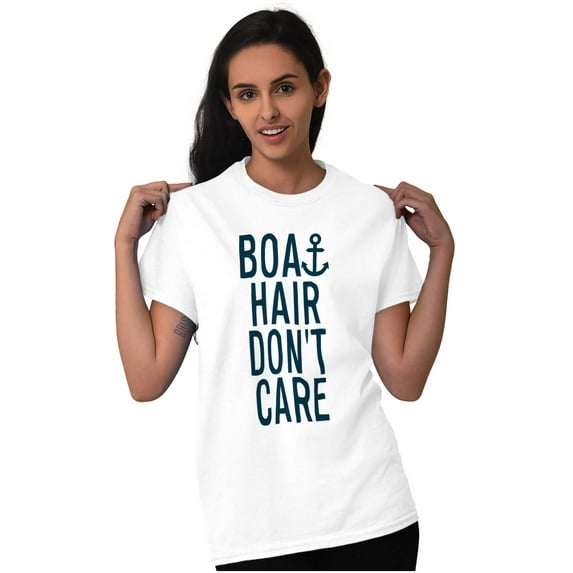 Boat Hair Don't Care Ocean Vibes Cute Women's Graphic T Shirt Tees Brisco Brands X