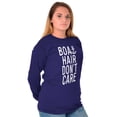 thumbnail image 1 of Boat Hair Don't Care Ocean Vibes Cute Women's Long Sleeve T Shirt Brisco Brands L, 1 of 6