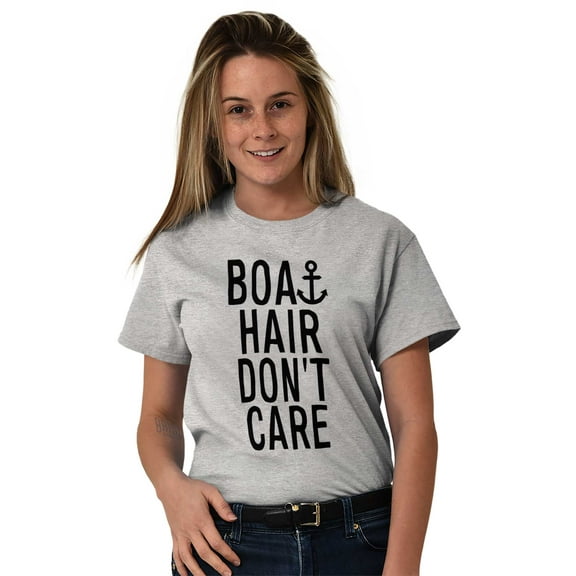 Boat Hair Don't Care Ocean Vibes Cute Women's Plus Size Graphic Tee Brisco Brands 2X