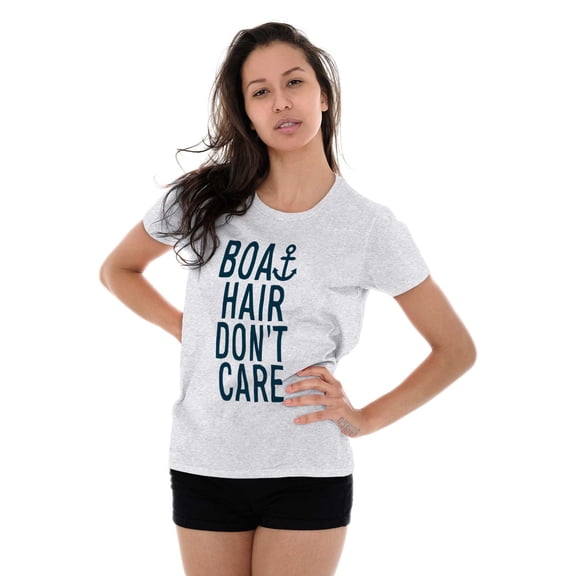 Boat Hair Don't Care Ocean Vibes Cute Womens Fitted Plus Size Graphic Tee Brisco Brands 2X