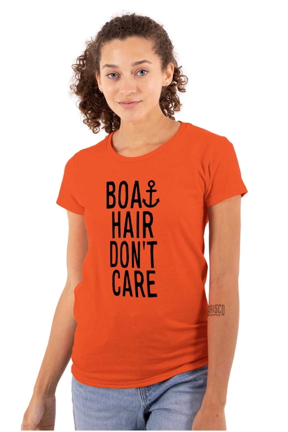 Boat Hair Don't Care Ocean Vibes Cute Womens Fitted Plus Size Graphic Tee Brisco Brands 2X