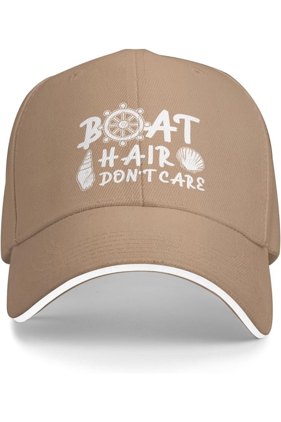 Boat Hair Don't Care Trucker Hat Baseball Cap Funny Outdoor Travel Dad Caps