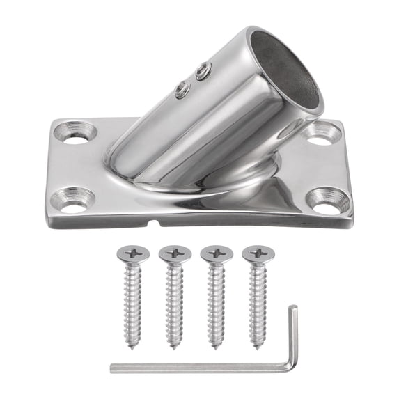 Boat Hand Rail Fitting, 45 Degree 1 Inch Rectangular Boat Hand Rail Base Marine Boat Railing Hardware