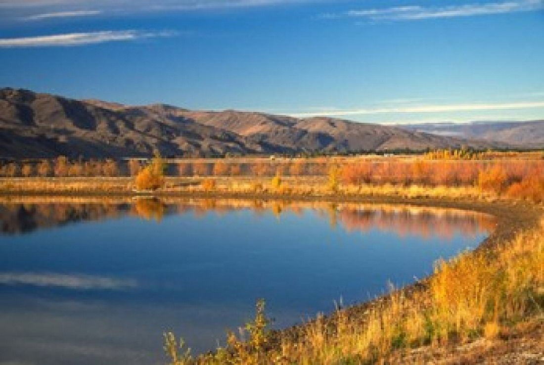 Boat Harbour Lake Dunstan Central Otago New Zealand Canvas Art - David Wall DanitaDelimont (28 x 19)