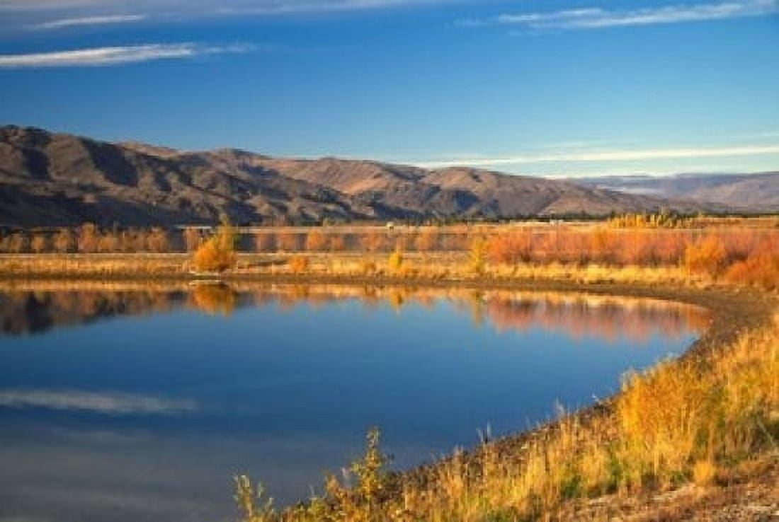 Boat Harbour Lake Dunstan Central Otago New Zealand Canvas Art - David Wall DanitaDelimont (36 x 24)