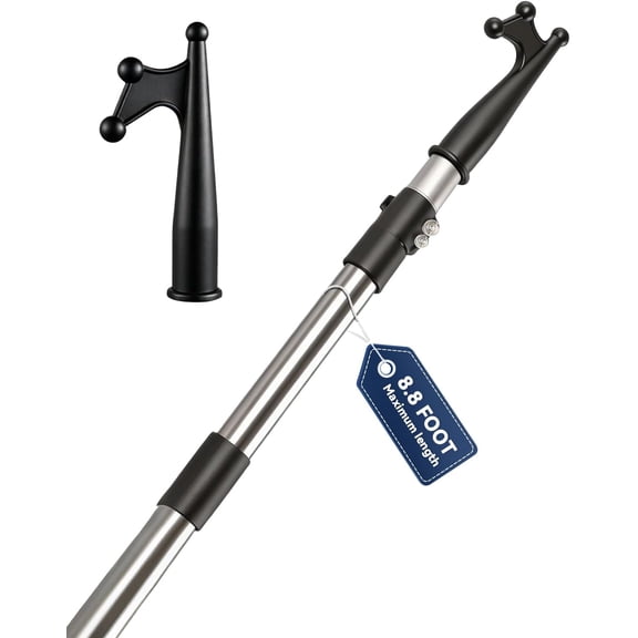 Boat Hooks Pole for Docking, Telescoping Boat Hook Pole 2.468.8 Ft with Non-Slip Grip Stainless High Load Capacity 3/4-Inch Threaded Multi-Purpose Extension Pole for Docking and Home & Marine