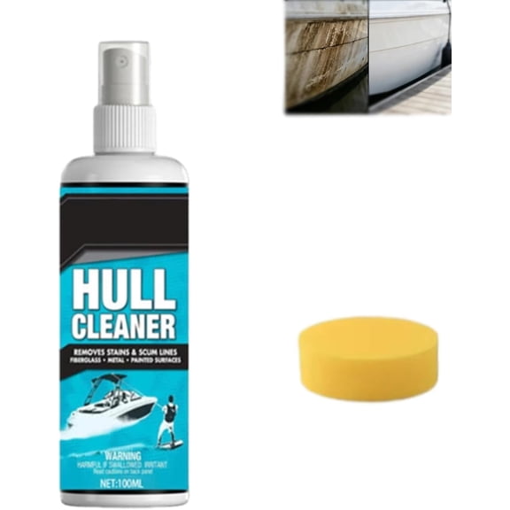 Boat Hull Cleaner 100ml Stain and Scum Line Remover, Boat Hull Cleaner Stain and Scum Line Remover, Helps Remove Rust Stains, Scum Marks and Waterline Residue(1pcs)