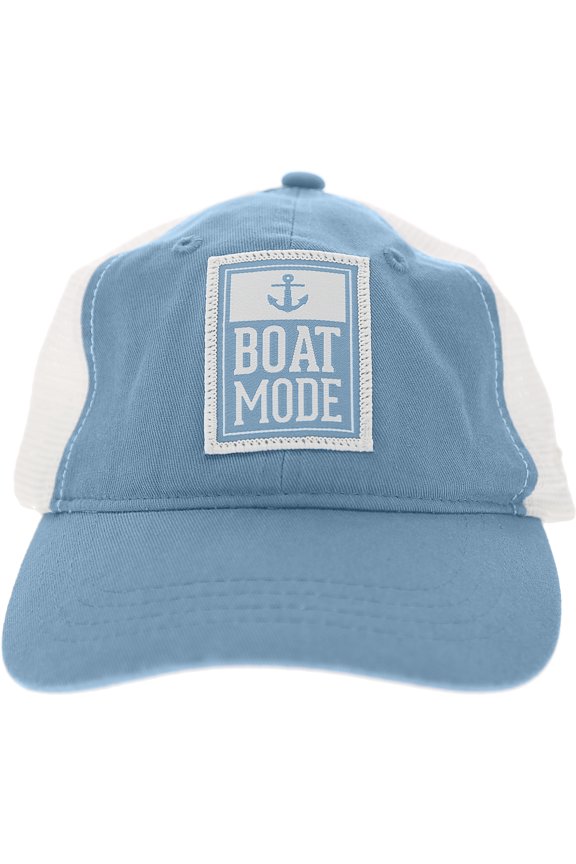 Boat Icon - Cadet Blue Adjustable Mesh Hat