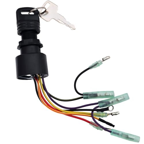 Boat Ignition Switch with Key for Mercury/Mariner Outboard Motor Control Box, 3-Position, Replaces 87-17009A2/A5.