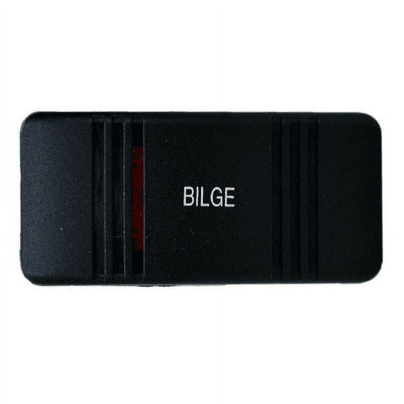 Boat Illuminated Rocker Switch Actuator | Bilge Black Plastic