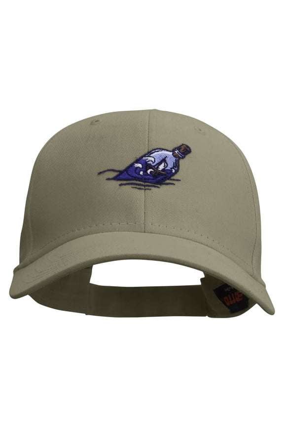 Boat In Bottle Embroidered Low Profile Structured Cap - Khaki OSFM