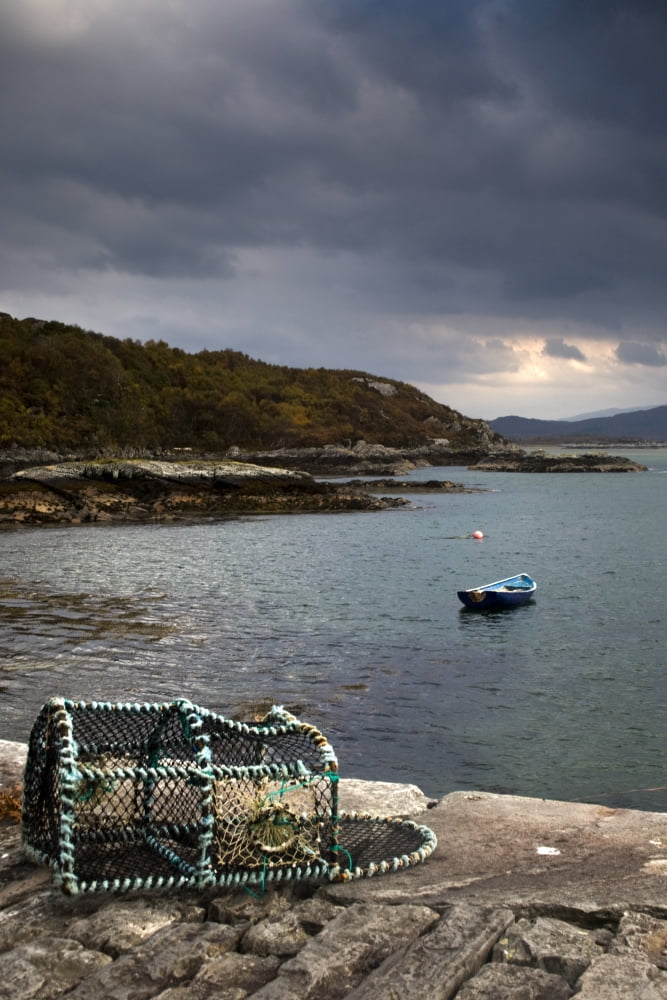Boat In The Water Loch Sunart Scotland Canvas Art - John Short Design Pics (11 x 17)