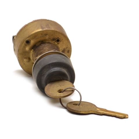 Boat Inboard Ignition Switch | 3 Position 2 3/4 x 1 3/4 Inch Brass