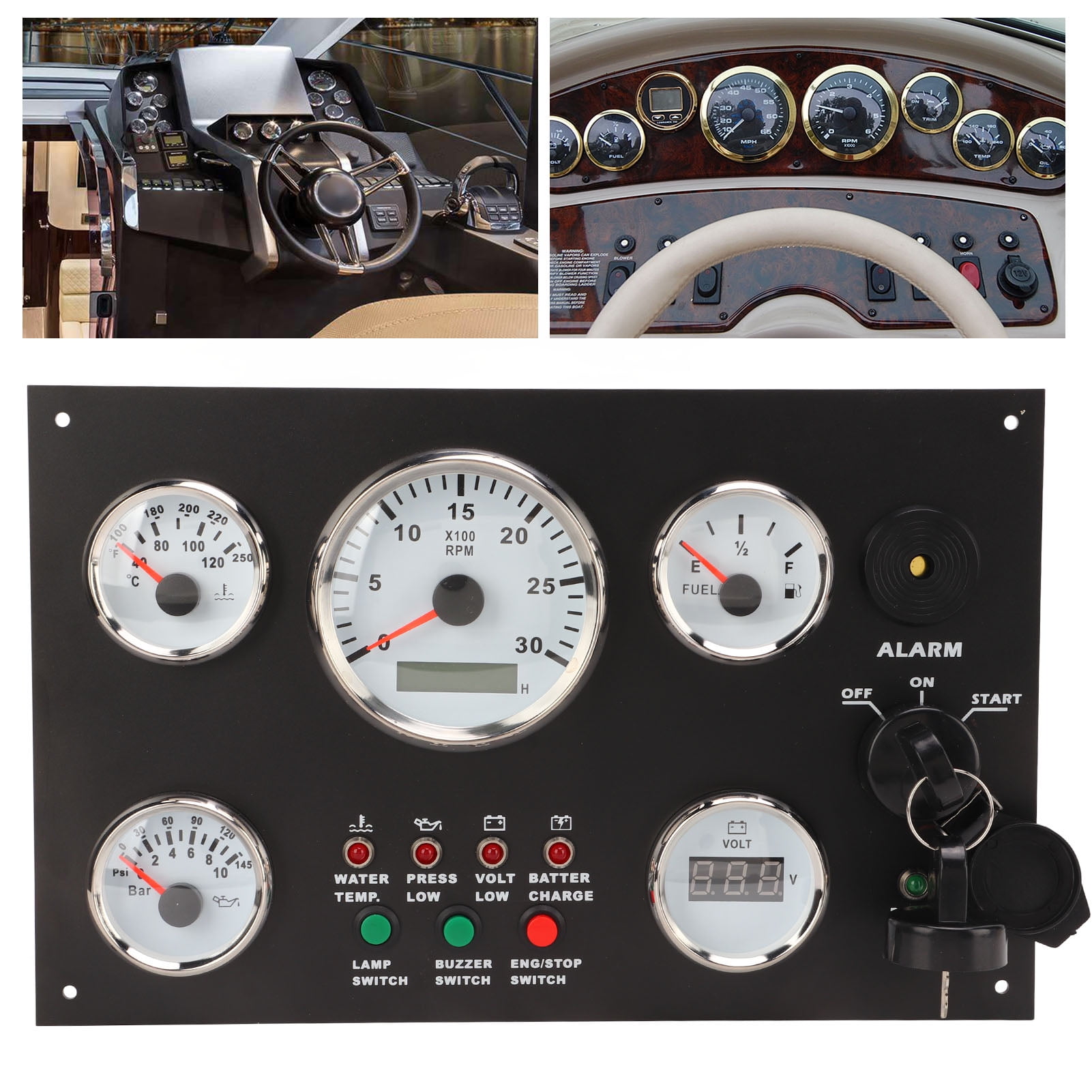 Boat Instrument Panel, Engine Instrument Panel With Engine Speed Oil