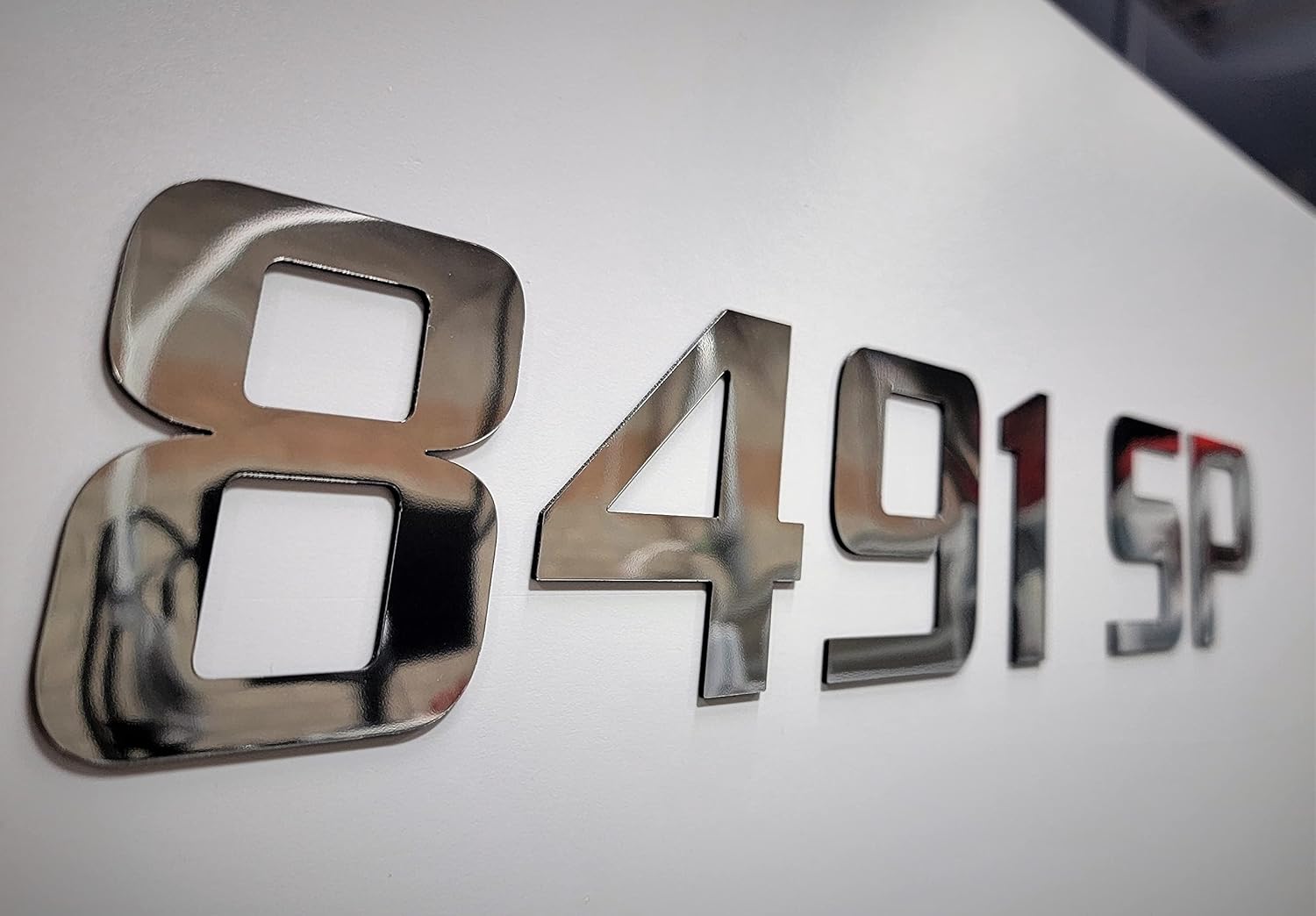 Boat & Jet ski Registration Numbers Flat Flexible Chrome Laser Edge Cut