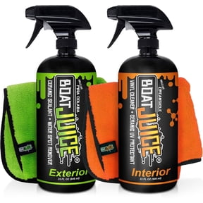Boat Juice Boat Cleaner Necessity Kit with Exterior Water Spot Remover and Interior Vinyl Cleaner, 4-Piece Set