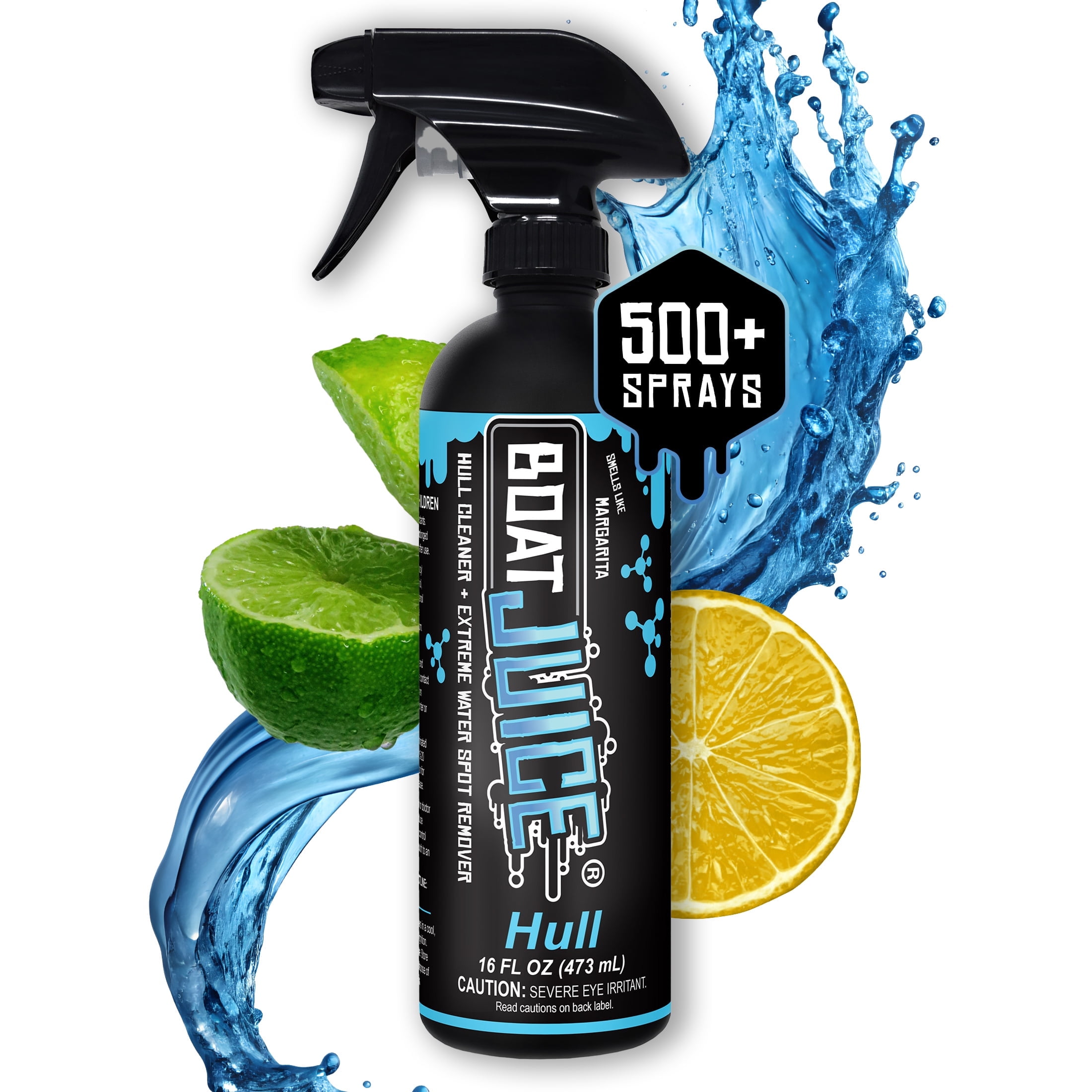 Boat Juice Hull Cleaner Spray  Boat Hull Cleaner & Hard Water Spots Remover  Margarita Scent, Made in USA 16oz