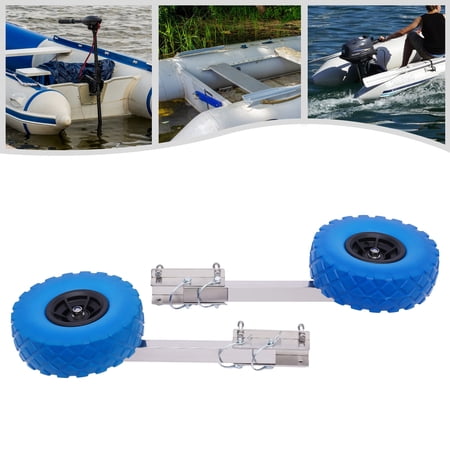 Boat Launching Wheels 10" x 3" Inflatable Dinghy Wheels Transom Wheels Dolly Kayak Beach Move Device Stainless Steel