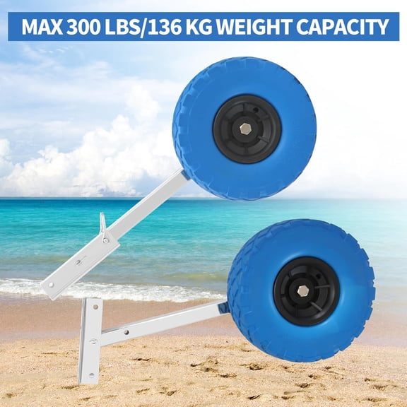 Boat Launching Wheels, 300 LBS Loading Capacity Inflatable Boat Launch Wheels, 10" Boat Transom Launching Wheel for Inflatable Dinghies, Rowing Boats$$Watercraft