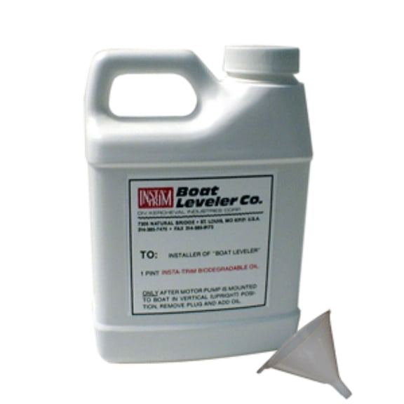 7" White Boat Leveler Oil and Funnel Kit Insta Trim #12612