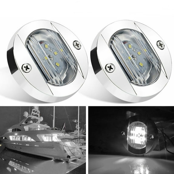 LED Round Boat Stern Lights, LED Marine LED Round Boat Transom Mount Light, Waterproof Anchor Navigation Lights, 12V Boat LED Stern Light