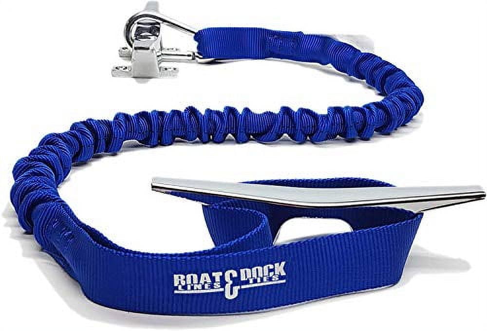 Boat Lines & Dock Ties Bungee Boating Dock Ties, One Loop and Hook, Pack of  Two, Made in USA (Blue, 36 with 1 Loop and 1 Hook)