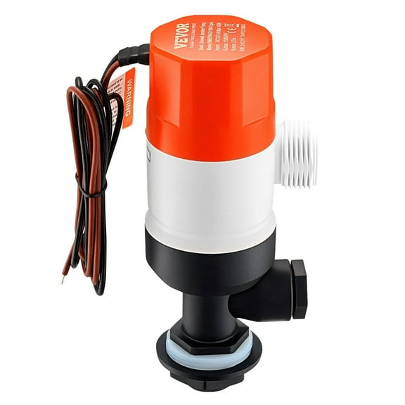Boat Livewell Aerator Pump 12V 1100GPH, 2 Straight Inlets, High Flow Fish Tank Pump