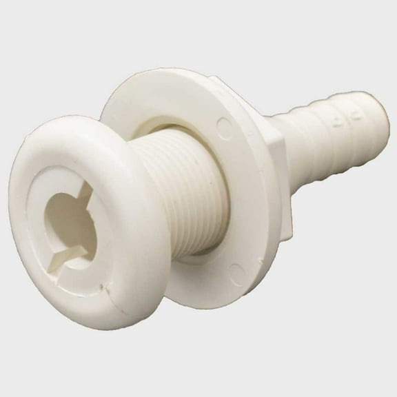 Boat Livewell Thru Hull Fitting | 1 Inch White Plastic
