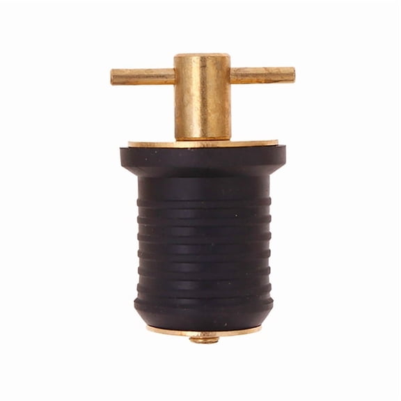 Boat Maintenance Drain Plug with T-Handle, Rubber+Brass, 25mm Hole, Marine Plug Accessory, 1 Pack