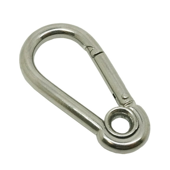 Boat Marine Clip Stainless Steel Safety Spring Hook Carabiner With Rope Holder