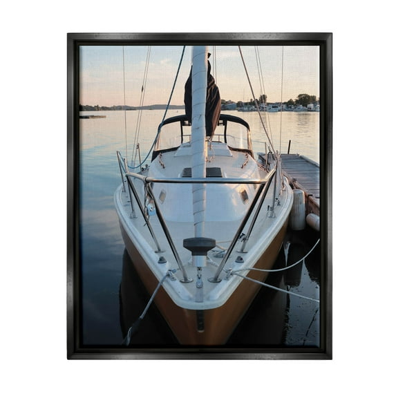 Boat Mast Ocean Marina Transportation Photograph Jet Black Framed Art Print Wall Art