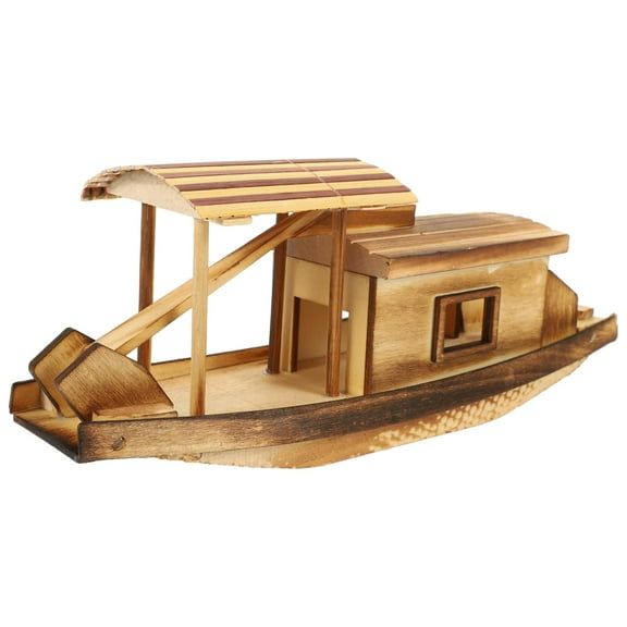Boat Model Mini Sailboat Figurine Collection Boat Small Boat Ornaments Gifts Mini Boat Photo Prop Chinese Canopy Ships Boat Wood